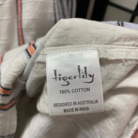 TIGERLILY San Marcos Cotton Stripe Mini Apron Dress RRP$110 - Picture 15 of 16